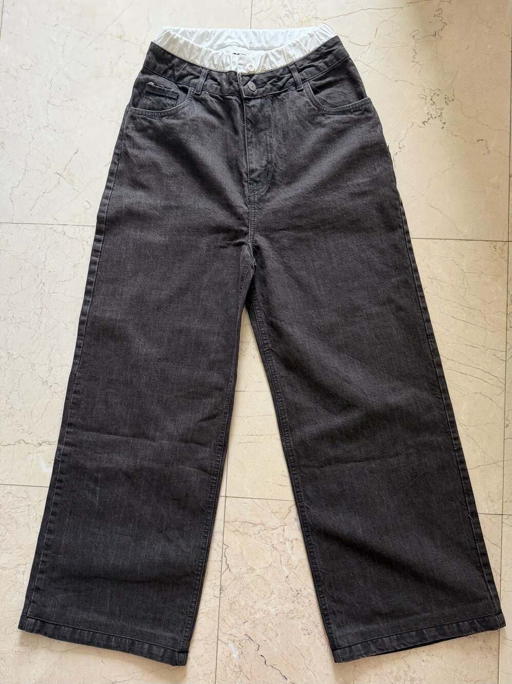 Piazza Italia Woman Wide Leg Denim Jeans Black